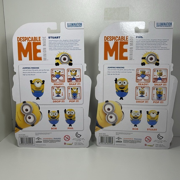 Despicable Me Minion Made Drop and Pop Jumping Minions Phil & Stuart NIP lot 2 - Picture 6 of 10